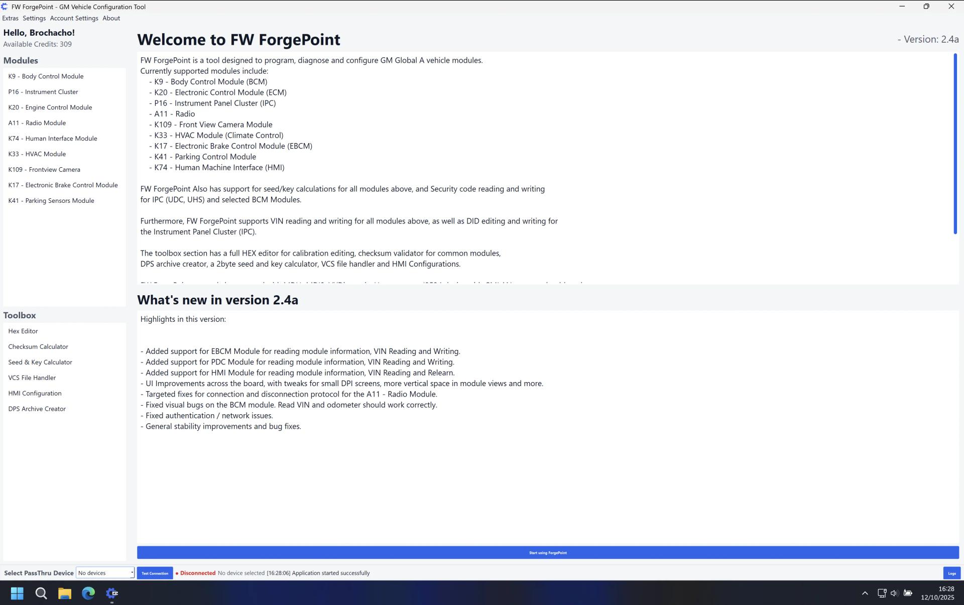 ForgePoint Main Application Interface
