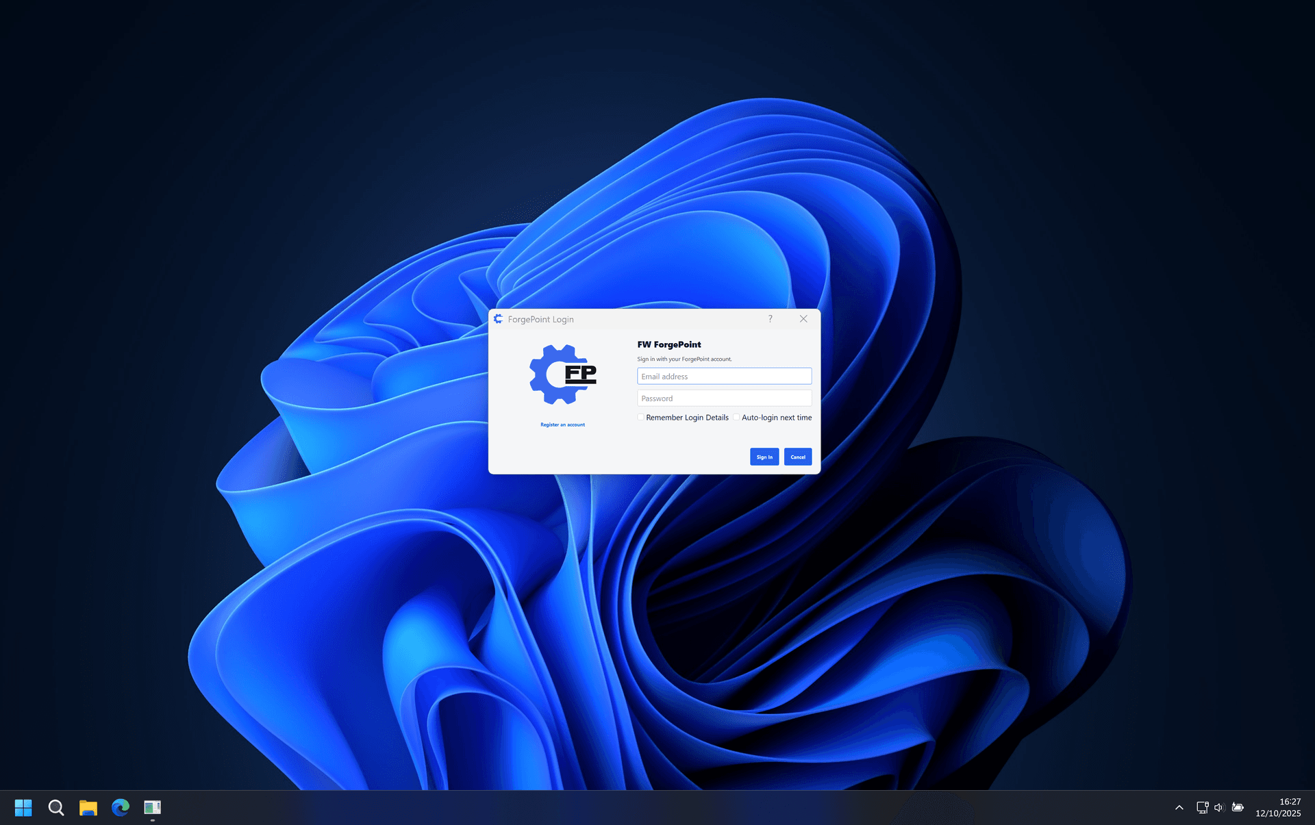 ForgePoint Login Interface